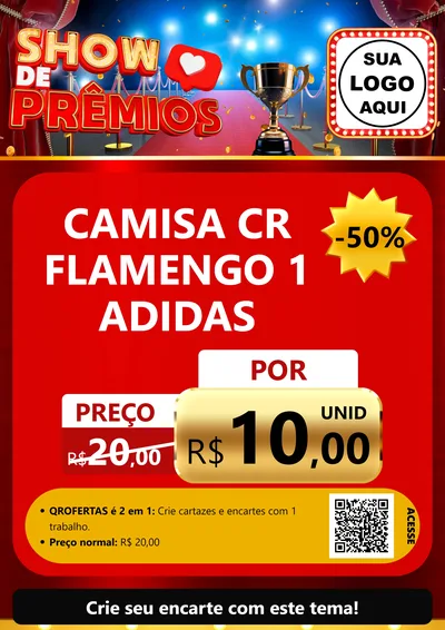 Modelo de Cartaz para Cartaz A4 Vertical com o tema Show de Prêmios para Roupas e acessórios