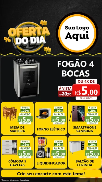 Modelo de Rede Social para Stories com o tema Oferta Do Dia para Móveis e Eletro