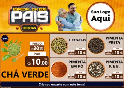 Modelo de Encarte para Encarte A4 Horizontal com o tema Especial Dia dos Pais para Produtos Naturais