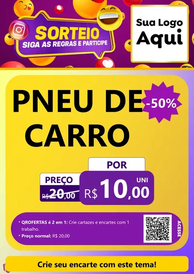Modelo de Cartaz para Cartaz A4 Vertical com o tema Sorteio para Auto peças