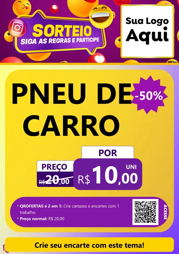 Modelo de Cartaz para Cartaz A4 Vertical com o tema Sorteio para Auto peças