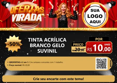 Modelo de Cartaz para Cartaz A4 Horizontal com o tema Ofertas da Virada para Tintas e Ferramentas