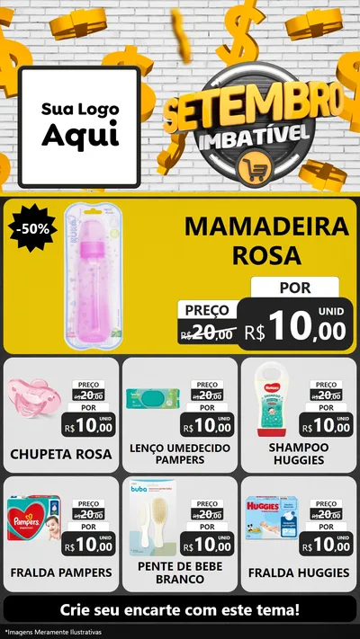 Modelo de Rede Social para Stories com o tema Setembro Imbatível para Bebês