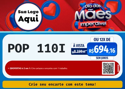 Modelo de Cartaz para Cartaz A4 Horizontal com o tema Dia Das Mães Imperdível para Concessionaria de Motos