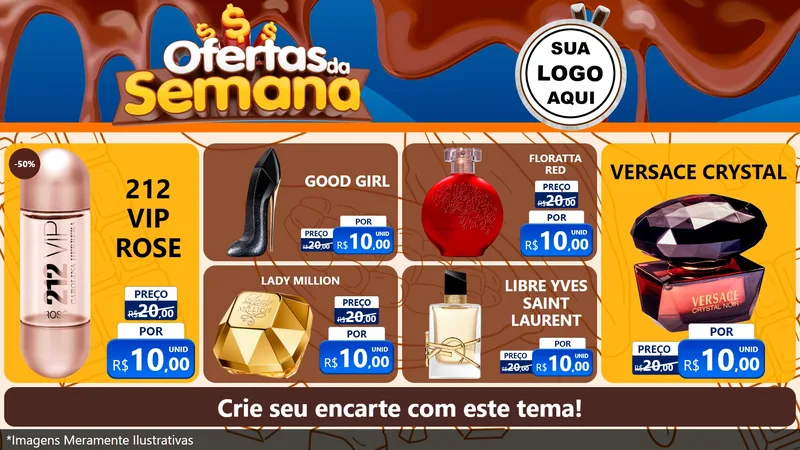 Modelo de TV para TV Horizontal com o tema Ofertas da Semana - Páscoa para Perfumes