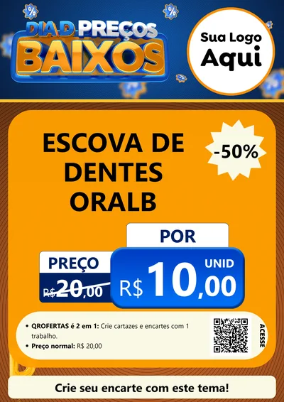 Modelo de Cartaz para Cartaz A4 Vertical com o tema Dia D Preço Baixo para Higiene Pessoal