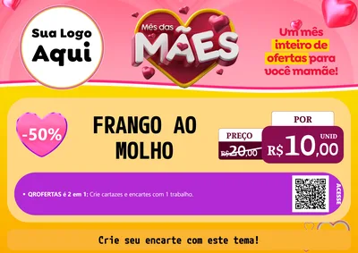 Modelo de Cartaz para Cartaz A4 Horizontal com o tema Mês das Mães para Restaurante