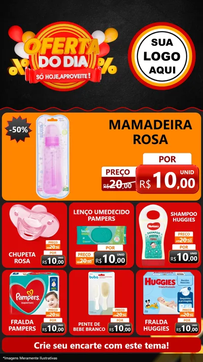 Modelo de Rede Social para Stories com o tema Oferta do Dia - Só hoje, Aproveite! para Bebês