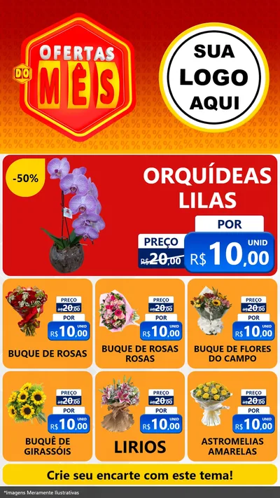 Modelo de Rede Social para Stories com o tema Ofertas do Mês para Floricultura e jardim