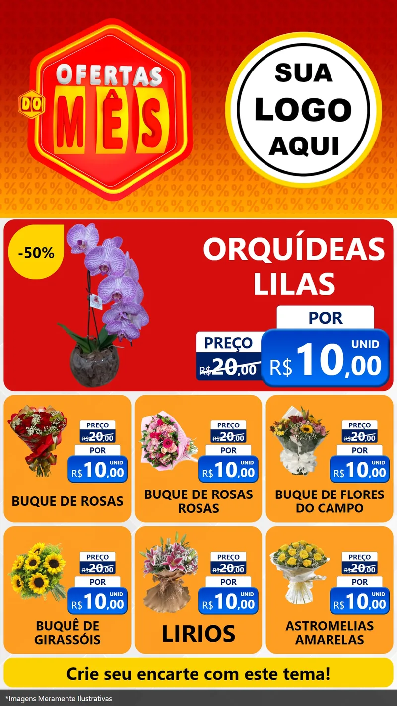 Modelo de Rede Social para Stories com o tema Ofertas do Mês para Floricultura e jardim