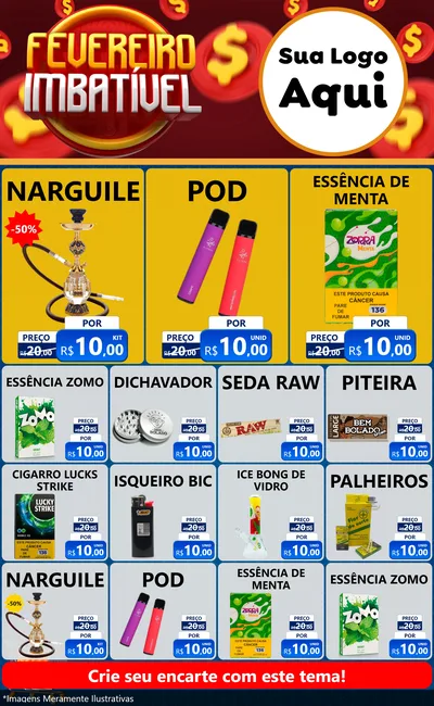 Modelo de Encarte para Encarte Grande com o tema Fevereiro Imbatível para Tabacaria
