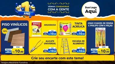 Modelo de TV para TV Horizontal com o tema Um Ano de Aniversário para Material para Construção