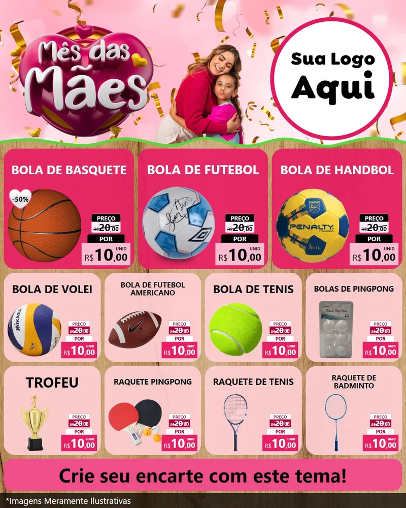 Modelo de Rede Social para Feed Instagram com o tema Mês das Mães para Artigos Esportivos