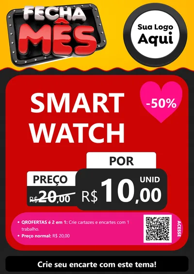 Modelo de Cartaz para Cartaz A4 Vertical com o tema Fecha Mês para Informática