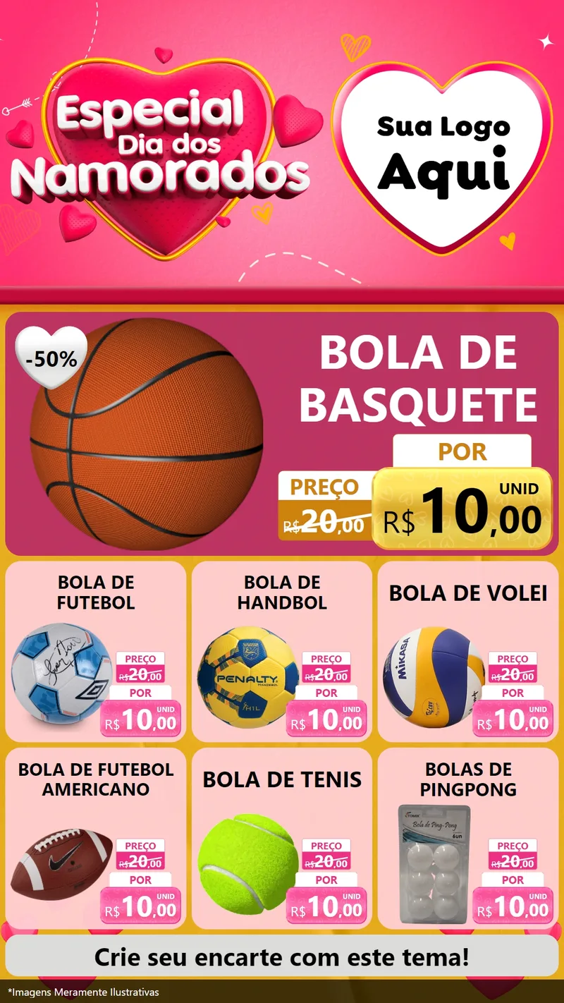 Modelo de Rede Social para Stories com o tema Especial Dia dos Namorados para Artigos Esportivos
