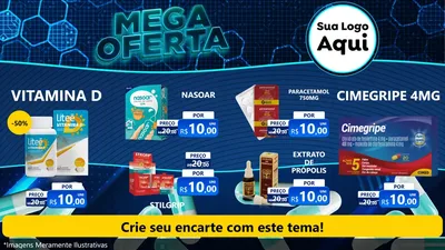 Modelo de TV para TV Horizontal com o tema Mega Oferta - Farmácia para Farmácia