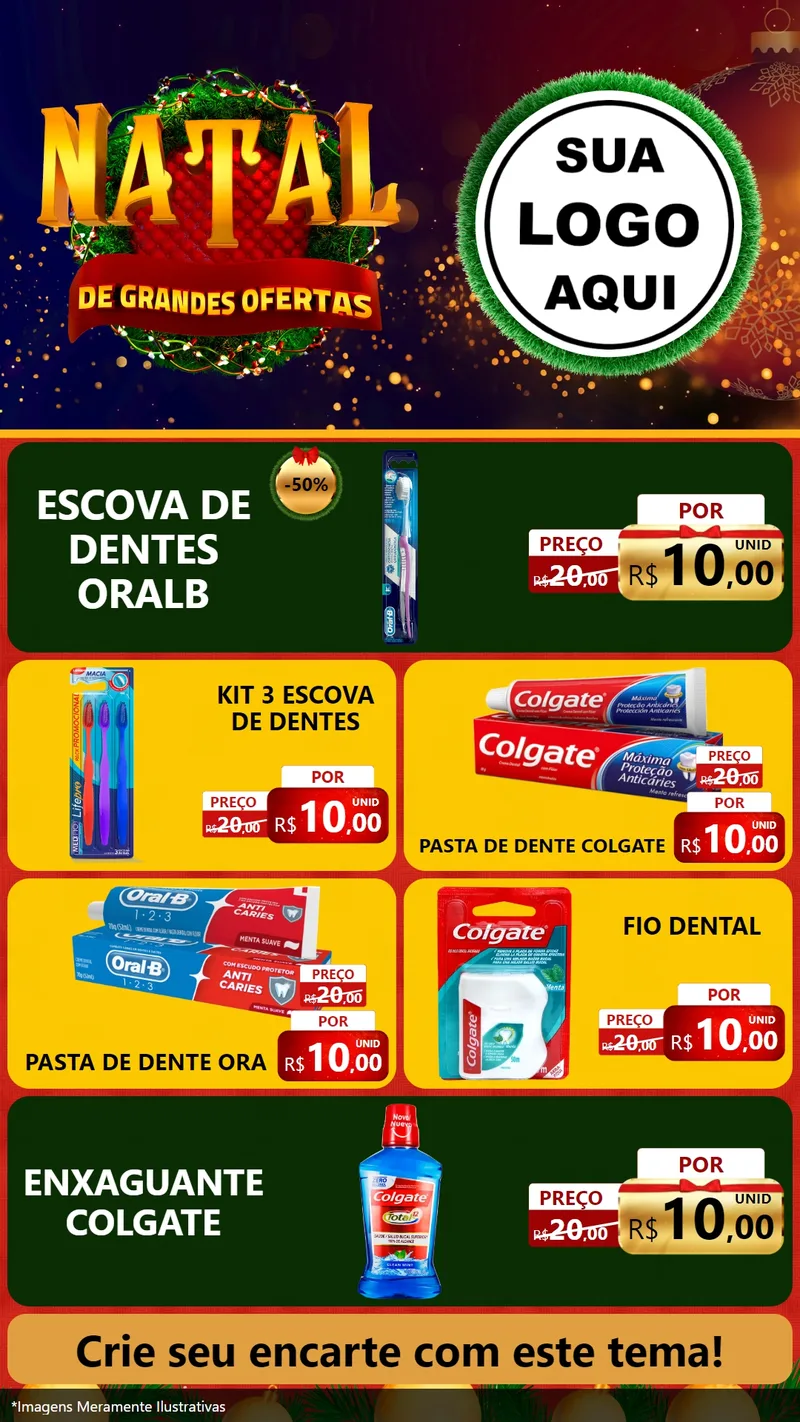 Modelo de TV para TV Vertical com o tema Natal de Grandes Ofertas para Higiene Pessoal