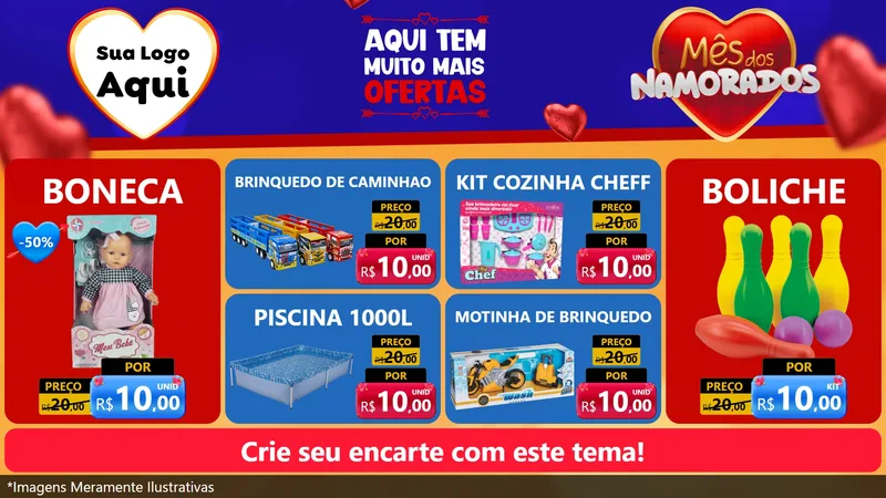 Modelo de TV para TV Horizontal com o tema Mês dos Namorados para Brinquedos