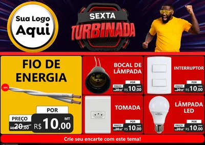 Modelo de Encarte para Encarte A4 Horizontal com o tema Sexta Turbinada para Materiais Elétricos