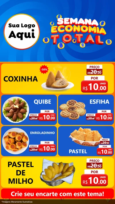 Modelo de TV para TV Vertical com o tema Semana Economia Total para Salgadaria