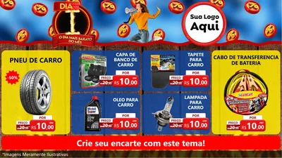 Modelo de TV para TV Horizontal com o tema Dia I - O Dia Mais Barato Do Mês para Auto peças