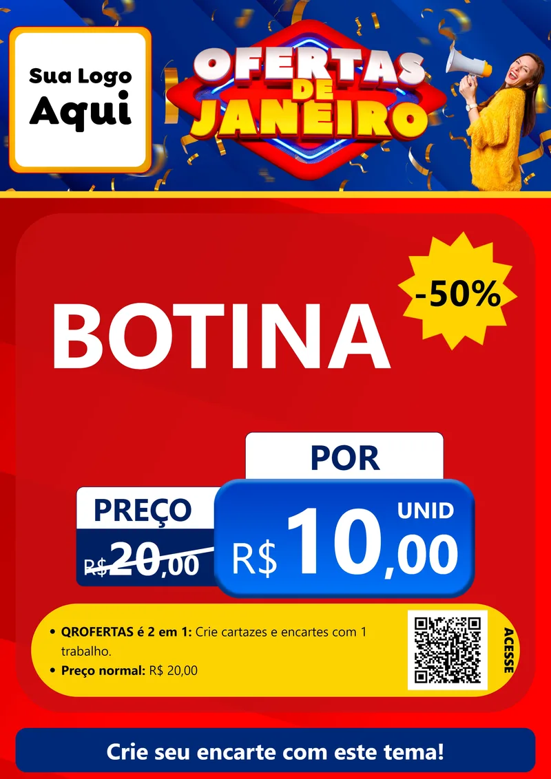 Modelo de Cartaz para Cartaz A4 Vertical com o tema Ofertas de Janeiro para Agropecuária