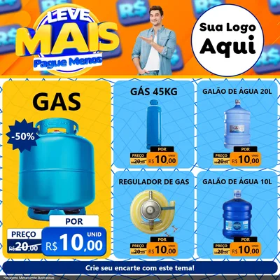 Modelo de Rede Social para Feed Facebook com o tema Leve Mais, Pague Menos para Água e gás