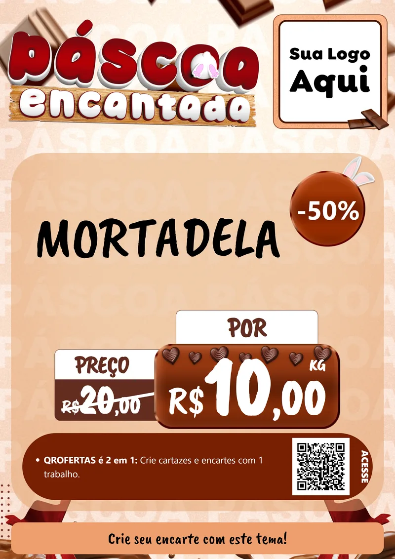 Modelo de Cartaz para Cartaz A4 Vertical com o tema Páscoa Encantada para Frios e Laticínios