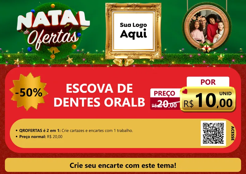 Modelo de Cartaz para Cartaz A4 Horizontal com o tema Natal de Ofertas para Higiene Pessoal