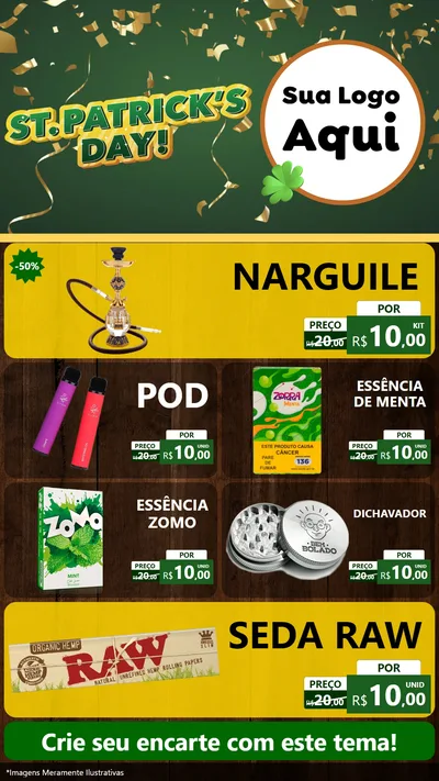 Modelo de TV para TV Vertical com o tema St Patriks Day para Tabacaria