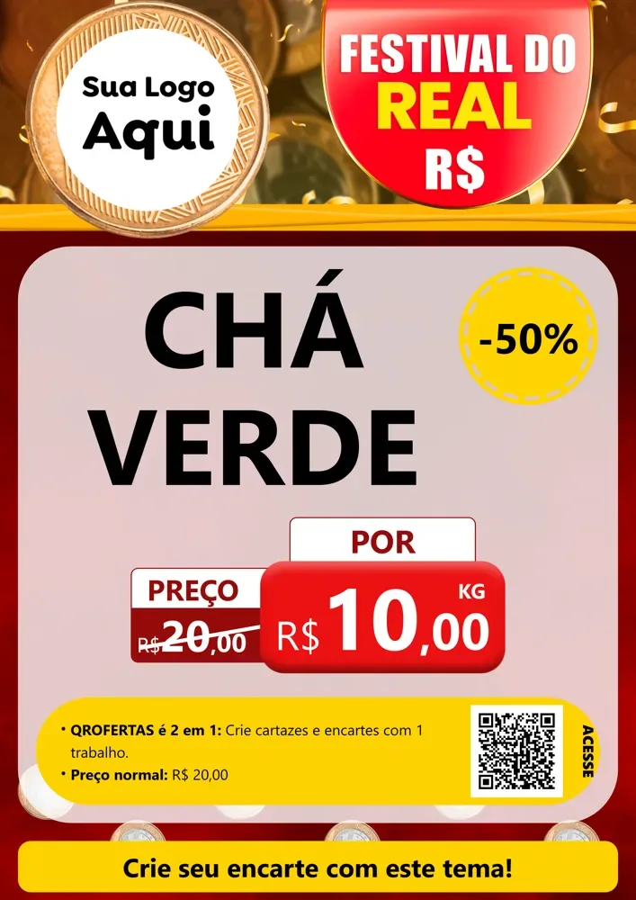 Modelo de Cartaz para Cartaz A4 Vertical com o tema Festival do Real para Produtos Naturais