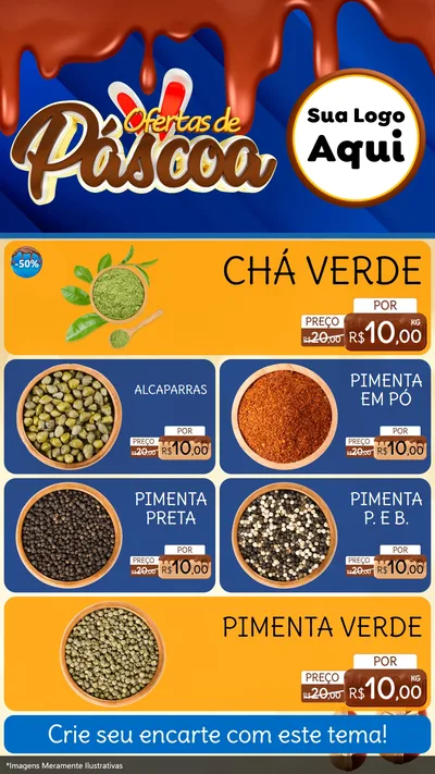 Modelo de TV para TV Vertical com o tema Ofertas de Páscoa para Produtos Naturais