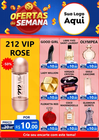 Modelo de Encarte para Encarte A4 Vertical com o tema Ofertas Da Semana para Perfumes