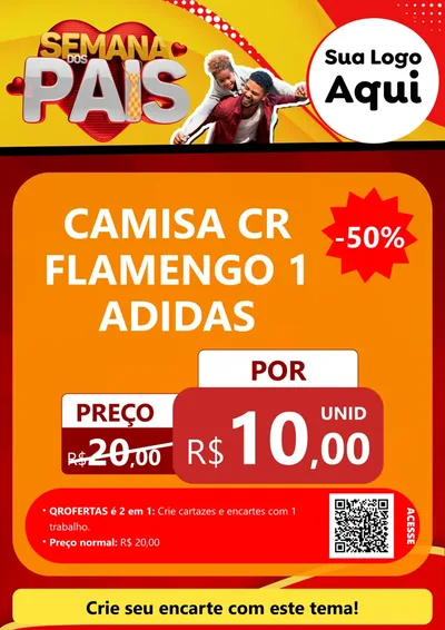 Modelo de Cartaz para Cartaz A4 Vertical com o tema Semana Dos Pais para Roupas e acessórios