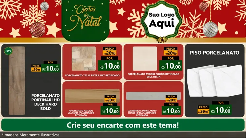 Modelo de TV para TV Horizontal com o tema Natal de Ofertas para Pisos e revestimentos