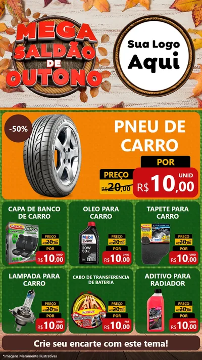 Modelo de Rede Social para Stories com o tema Mega Saldão de Outono para Auto peças