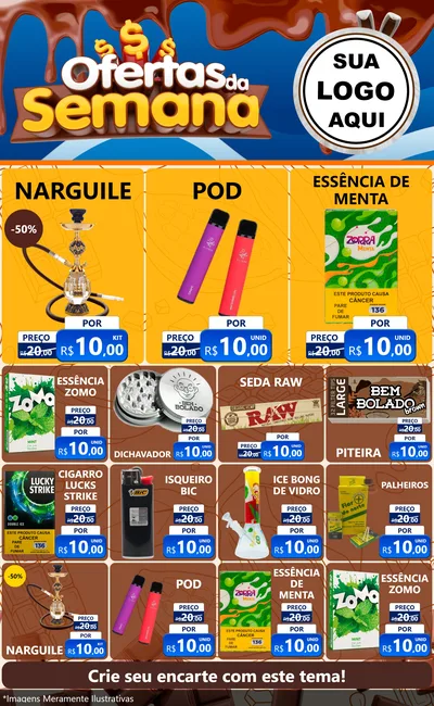 Modelo de Encarte para Encarte Grande com o tema Ofertas da Semana - Páscoa para Tabacaria