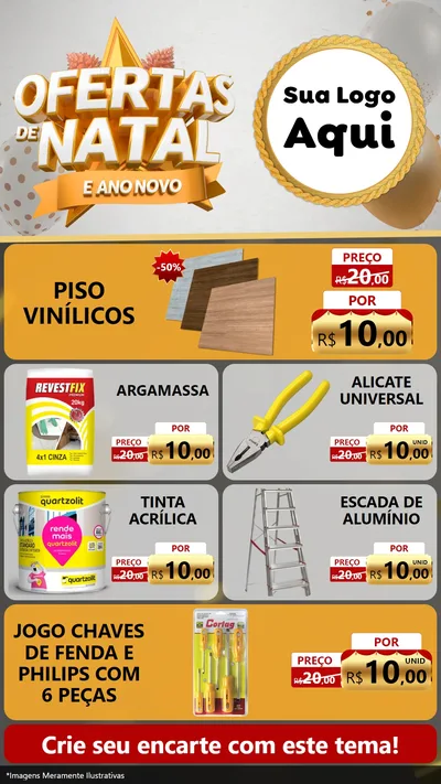 Modelo de TV para TV Vertical com o tema Ofertas De Natal E Ano Novo para Material para Construção