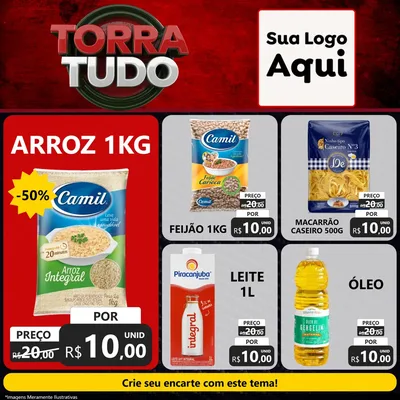 Modelo de Rede Social para Feed Facebook com o tema Torra Tudo para Supermercado
