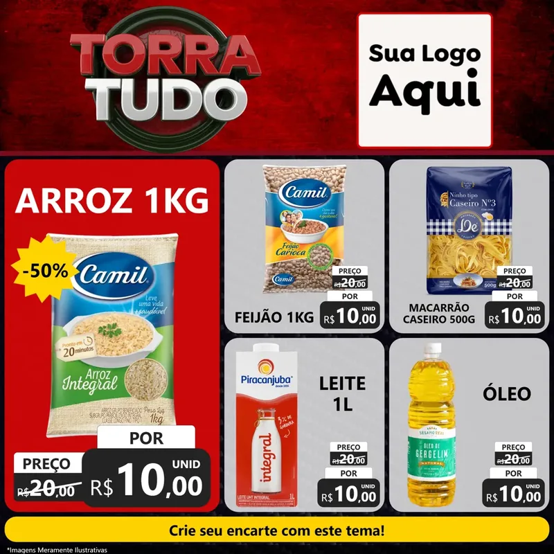 Modelo de Rede Social para Feed Facebook com o tema Torra Tudo para Supermercado