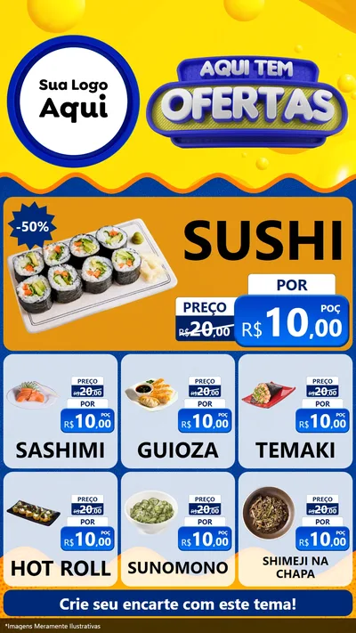 Modelo de Rede Social para Stories com o tema Aqui Tem Ofertas para Comida japonesa