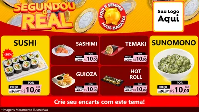 Modelo de TV para TV Horizontal com o tema Segundou do Real para Comida japonesa