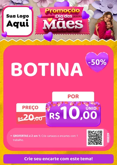 Modelo de Cartaz para Cartaz A4 Vertical com o tema Promoção Dia das Mães para Agropecuária