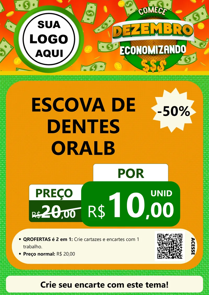 Modelo de Cartaz para Cartaz A4 Vertical com o tema Comece Dezembro Economizando para Higiene Pessoal