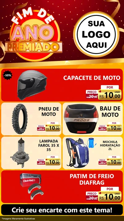 Modelo de TV para TV Vertical com o tema Fim de Ano Premiado para Moto peças