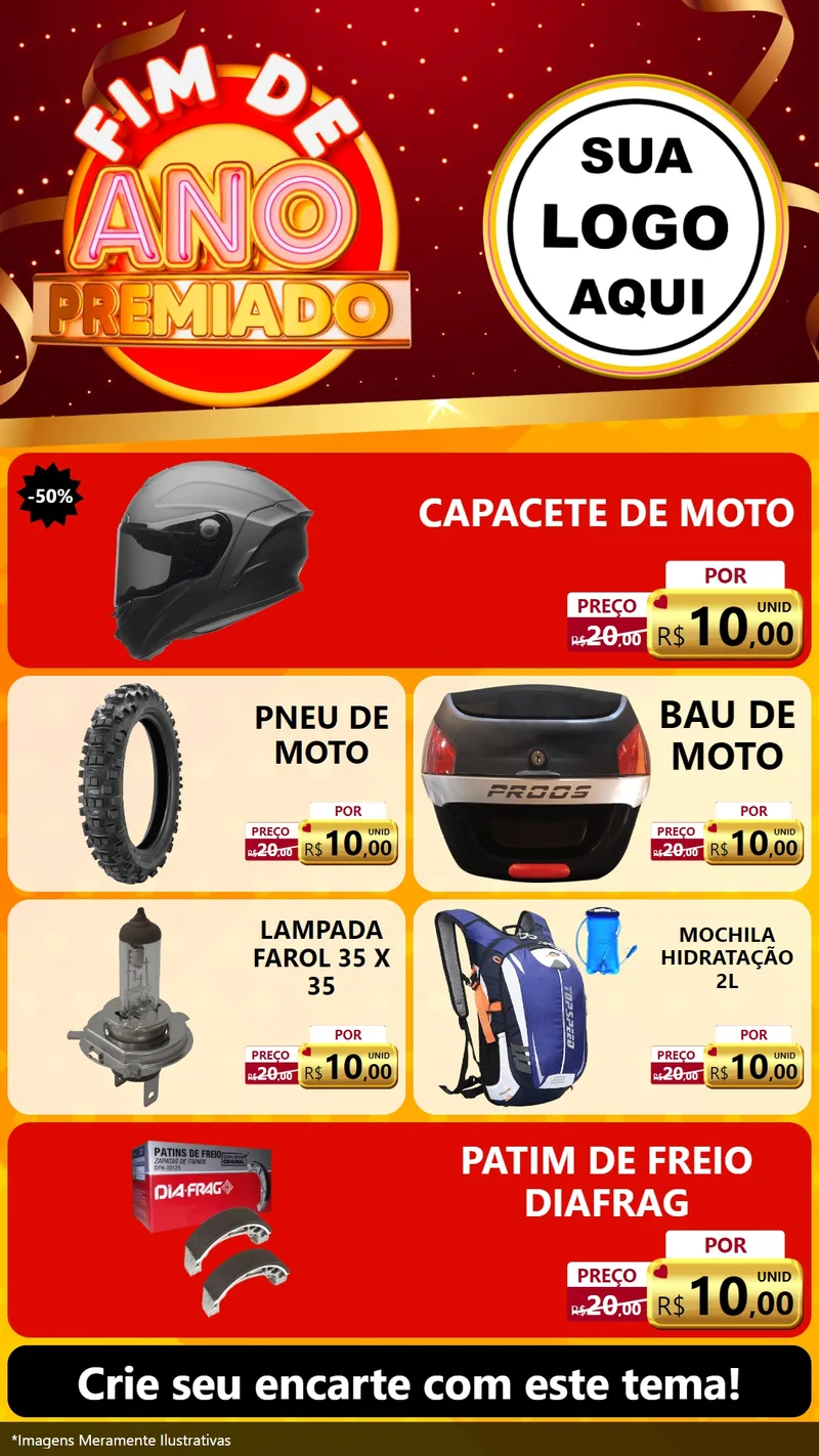 Modelo de TV para TV Vertical com o tema Fim de Ano Premiado para Moto peças