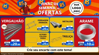Modelo de TV para TV Horizontal com o tema Final de Semana de Ofertas para Ferragens
