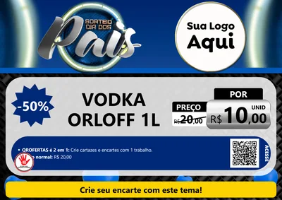 Modelo de Cartaz para Cartaz A4 Horizontal com o tema Sorteio Dia Dos Pais para Distribuidora de bebidas