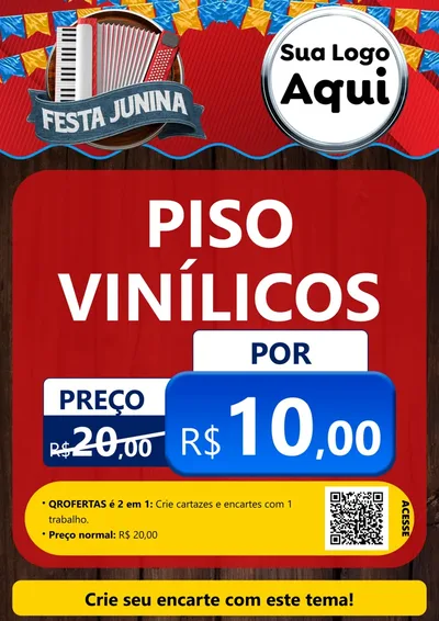 Modelo de Cartaz para Cartaz A4 Vertical com o tema Festa Junina para Material para Construção