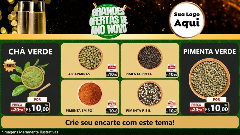 Modelo de TV para TV Horizontal com o tema Grandes Ofertas de Ano Novo para Produtos Naturais